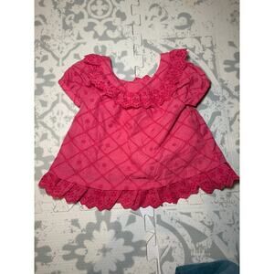 Catherine Malandrino Size 24 month pink dress top 100% cotton boho